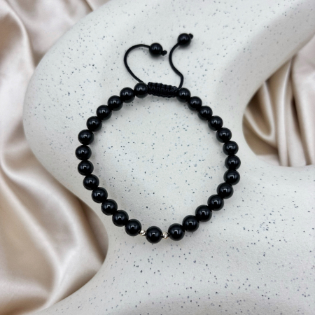 Bratara cu bile din AUR 14K si pietre naturale Onix [2]