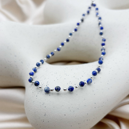 Colier cu pietre naturale Lapis Lazuli si accesorii din Argint 925 [1]