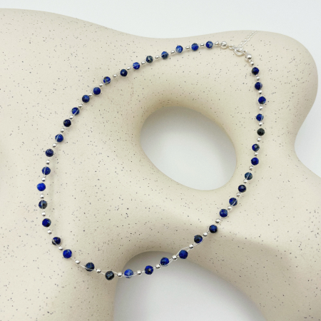 Colier cu pietre naturale Lapis Lazuli si accesorii din Argint 925 [3]