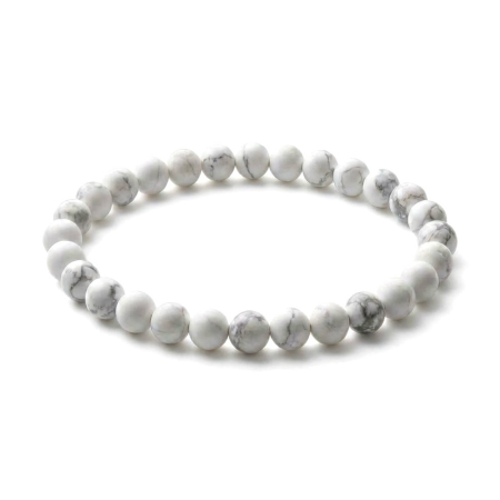 Brățări elastice - Bratara cu Pietre Semipretioase Howlit de 6mm, unisex