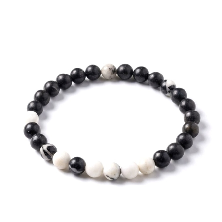 Brățări elastice - Bratara cu Pietre Semipretioase Jasp Zebra de 6mm, unisex