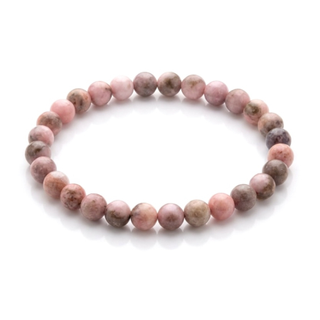 Brățări elastice - Bratara cu Pietre Semipretioase Jasp Zebra Roz de 6mm, unisex