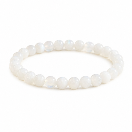 Brățări elastice cu pietre semiprețioase - Bratara cu Pietre Semipretioase Naturale Piatra Lunii de 6mm, unisex