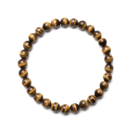 Brățări elastice cu pietre semiprețioase - Bratara cu Pietre Semipretioase Naturale Ochi de Tigru de 6mm, unisex