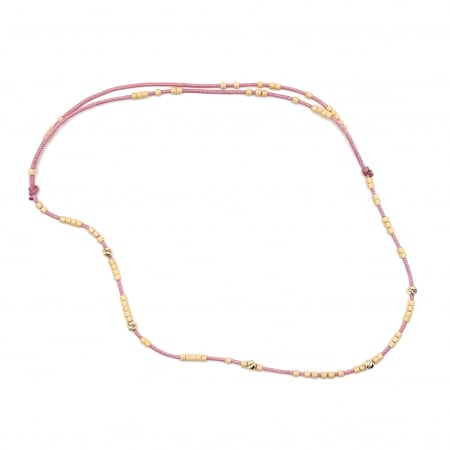 Brățări de picior cu Aur - Bratara de picior cu bile din AUR 14K si Margele Miyuki Bej