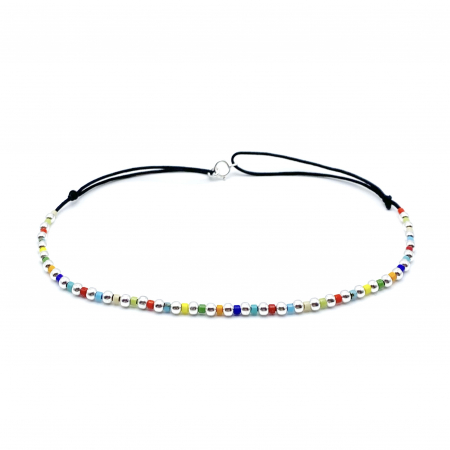 REDUCERI - Bratara pentru Picior cu bile din Argint 925 si margele multicolor