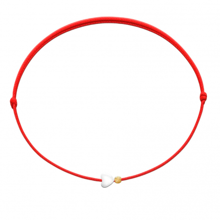Aur 14K - Brățară Mărțișor cu biluță din Aur 14K și Inimioară din Sidef