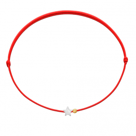 Aur 14K - Brățară Mărțișor cu biluță din Aur 14K și Steluță din Sidef