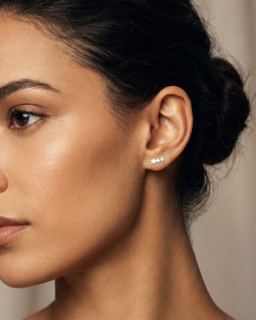 Cercei din Argint - Cercei din Argint 925 cu 3 Stelute