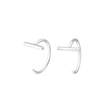 BIJUTERII FEMEI - Cercei din Argint 925 Cerc Deschis cu Bara