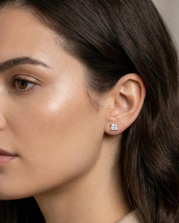 Cercei din Argint - Cercei din Argint 925 cu Cristal Patrat