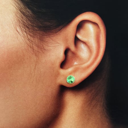 Cercei din Argint cu Cristale - Cercei din Argint 925 cu Cristale Swarovski Verzi