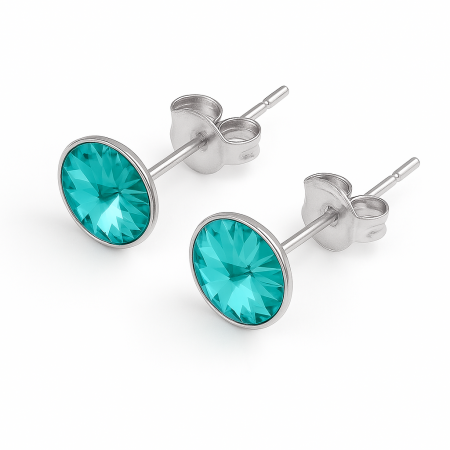 Cercei din Argint 925 cu Cristale Swarovski Turcoaz [1]