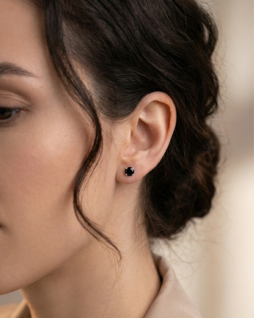 Cercei din Argint - Cercei din Argint 925 cu Cristale Zirconia Negre