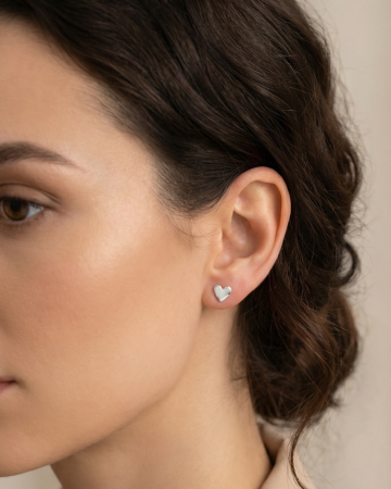 Cercei din Argint - Cercei din Argint 925 cu Inimioare de 6mm