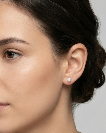 Cercei din Argint - Cercei din Argint 925 cu Perle Naturale 6mm