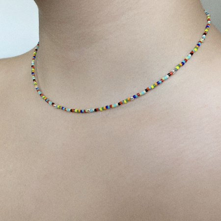 Colier cu bile din Argint 925 si margele Miyuki multicolor [1]