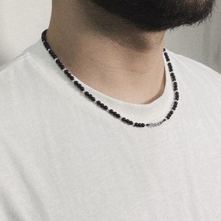 Colier cu Onix, bile si pandantiv Stele din Argint 925 [2]