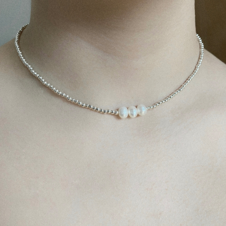 Colier cu Perle naturale si bile din Argint 925 [2]