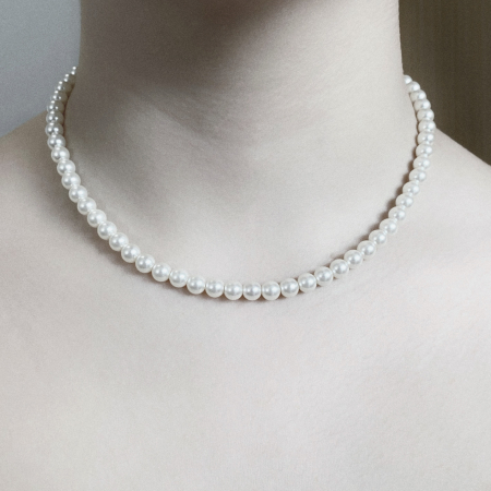 Colier cu Perle Preciosa albe si inchidere din Argint 925 [2]