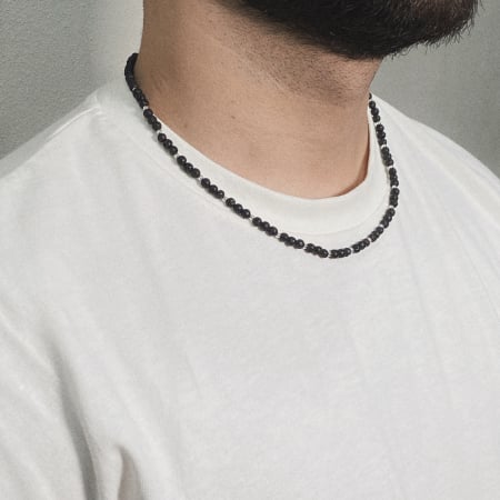 Colier cu pietre Lava si bile din Argint 925 [2]