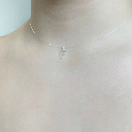 Colier fir transparent cu initiala F din Argint 925 [1]