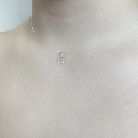 Colier fir transparent cu initiala G din Argint 925 [1]