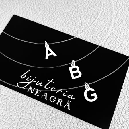 Colier fir transparent cu initiala G din Argint 925 [2]