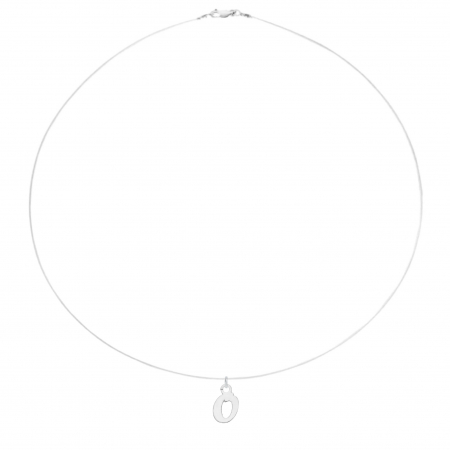 Coliere cu fir transparent - Colier fir transparent cu initiala O din Argint 925