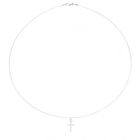 REDUCERI - Colier fir transparent cu pandantiv Cruciulita din Argint 925
