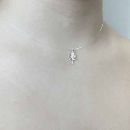 Colier fir transparent cu pandantiv Cupidon din Argint 925 [1]