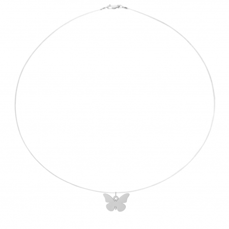 COLIERE - Colier fir transparent cu pandantiv Fluture din Argint 925