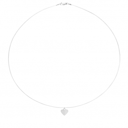 Coliere cu fir transparent - Colier fir transparent cu pandantiv Inimioara din Argint 92