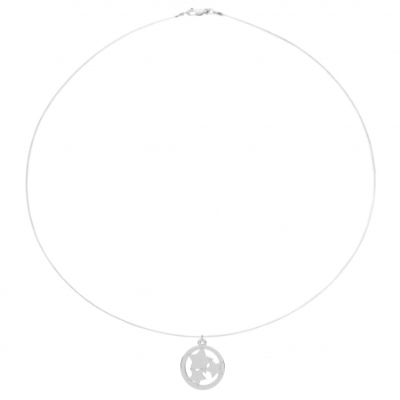 Coliere cu fir transparent - Colier fir transparent cu pandantiv Stele din Argint 925