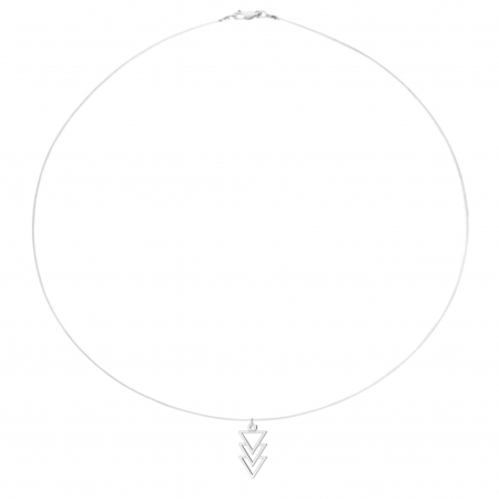 Colier fir transparent cu pandantiv Triunghiuri din Argint 925