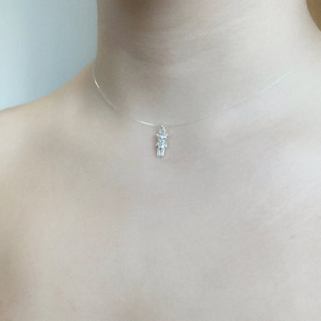Colier fir transparent cu pandantiv Ursulet din Argint 925 [1]