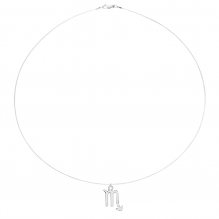 Coliere cu fir transparent - Colier fir transparent cu pandantiv zodia Scorpion din Argint 925