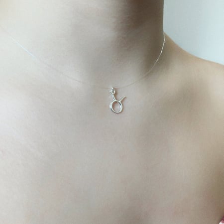 Colier fir transparent cu pandantiv zodia Taur din Argint 925 [1]