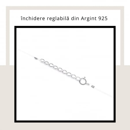 Colier fir transparent cu pandantiv zodia Taur din Argint 925 [2]