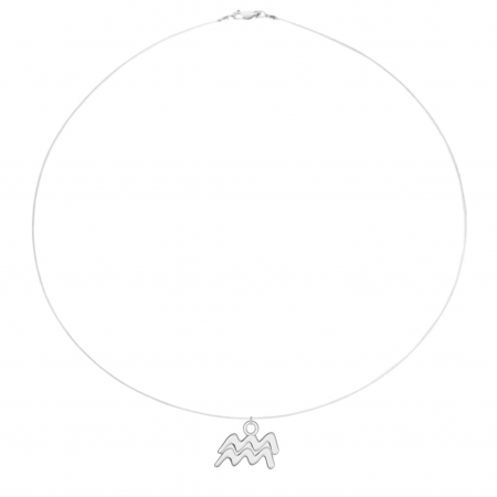 Coliere cu fir transparent - Colier fir transparent cu pandantiv zodia Varsator din Argint 925