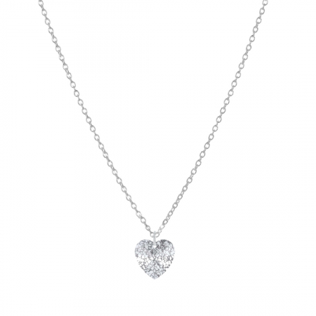 BIJUTERII FEMEI - Lantisor din Argint 925 cu pandantiv Inima Swarovski Argintie