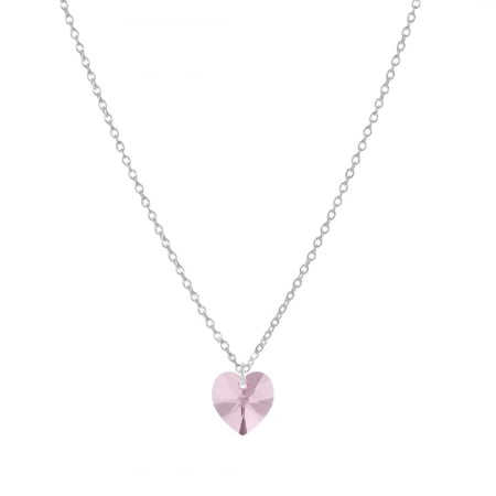 Lănțișoare din Argint - Lantisor din Argint 925 cu pandantiv Inima Swarovski Rose