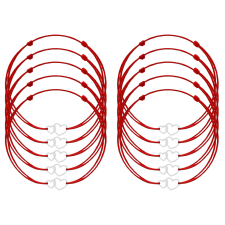 Argint 925 - Set 10 Bratari Martisor cu Inimi din Argint 925