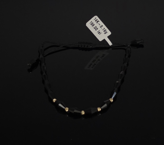 Bratara Snur Negru Reglabil 14k [1]