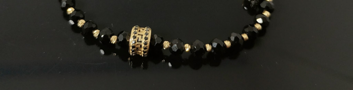 Bratara Snur Negru Reglabil 14k [2]