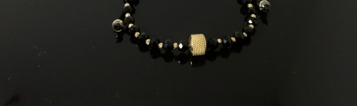 Bratara Snur Negru Reglabil 14k [2]