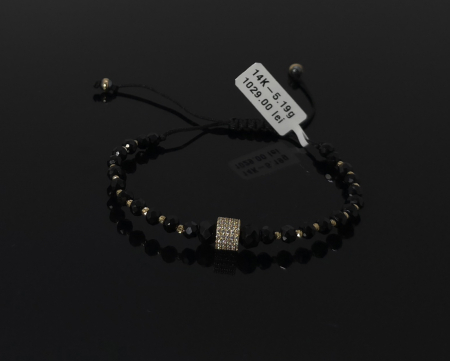 Bratari Snur - Bratara Snur Negru Reglabil 14k