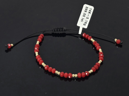 Bijuterii Aur Dama - Bratara Snur Negru Reglabil 14k