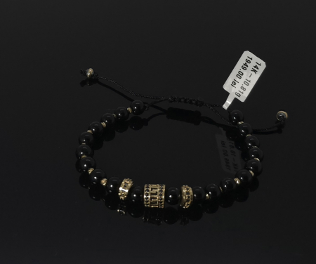 Bratari Snur - Bratara Snur Negru Reglabil 14k