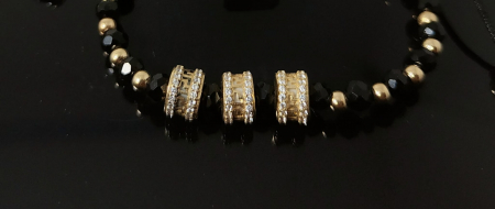 Bratara Snur Negru Reglabil 14k [1]